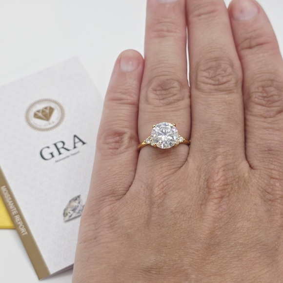Certified Moissanite Diamond Ring. Bridal , Proposal,Engagement Or Promise Ring. - Picture 4 of 10